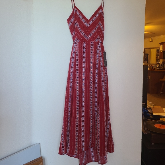 ☆NWT Lulus Calabash Rust Red Print Midi Dress XS☆ - Picture 3 of 8